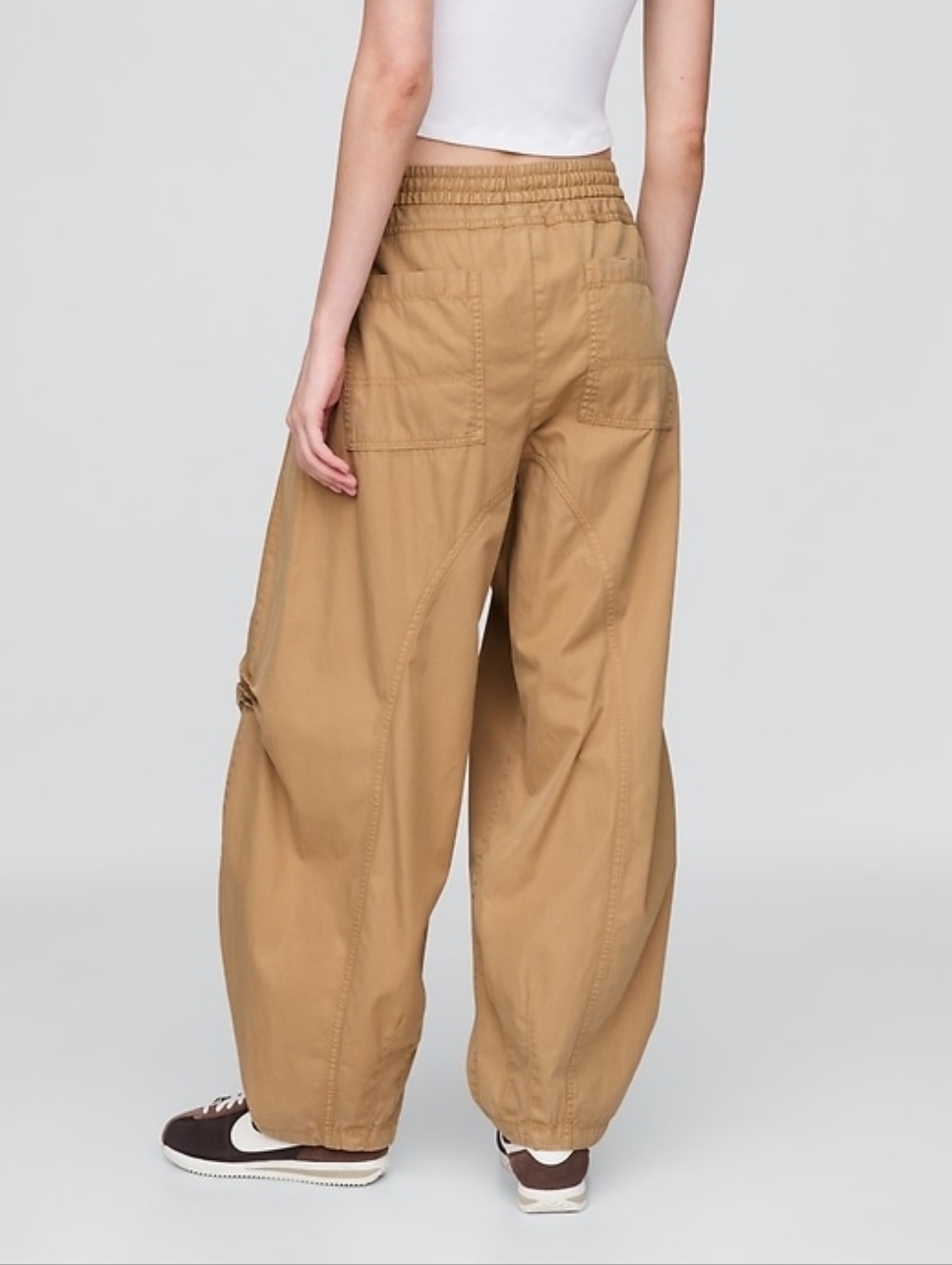 Gap Mid Rise Twill Barrel Pants Mojave Tan NWT MP - Picture 4 of 9